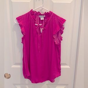 Size XS cupcakes and cashmere pink blouse.